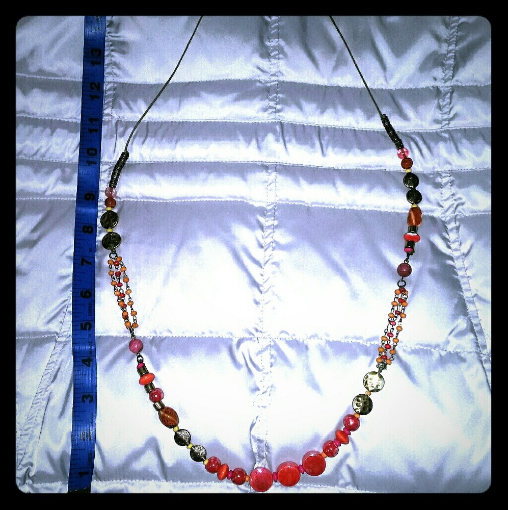 Pink and Gold Long Necklace